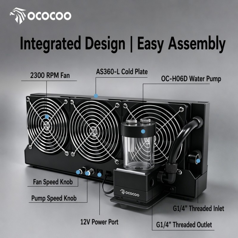 مجموعة تبريد مائي خارجية OCOCO - مراجعة External Radiator Water Cooling Kit وسعره
